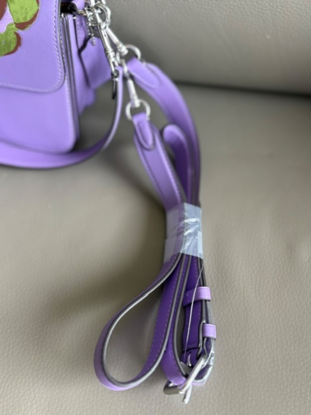 COACH Morgan Iris Multi Shoulder Bag with Rose Print lavender NWT - Picture 16 of 16